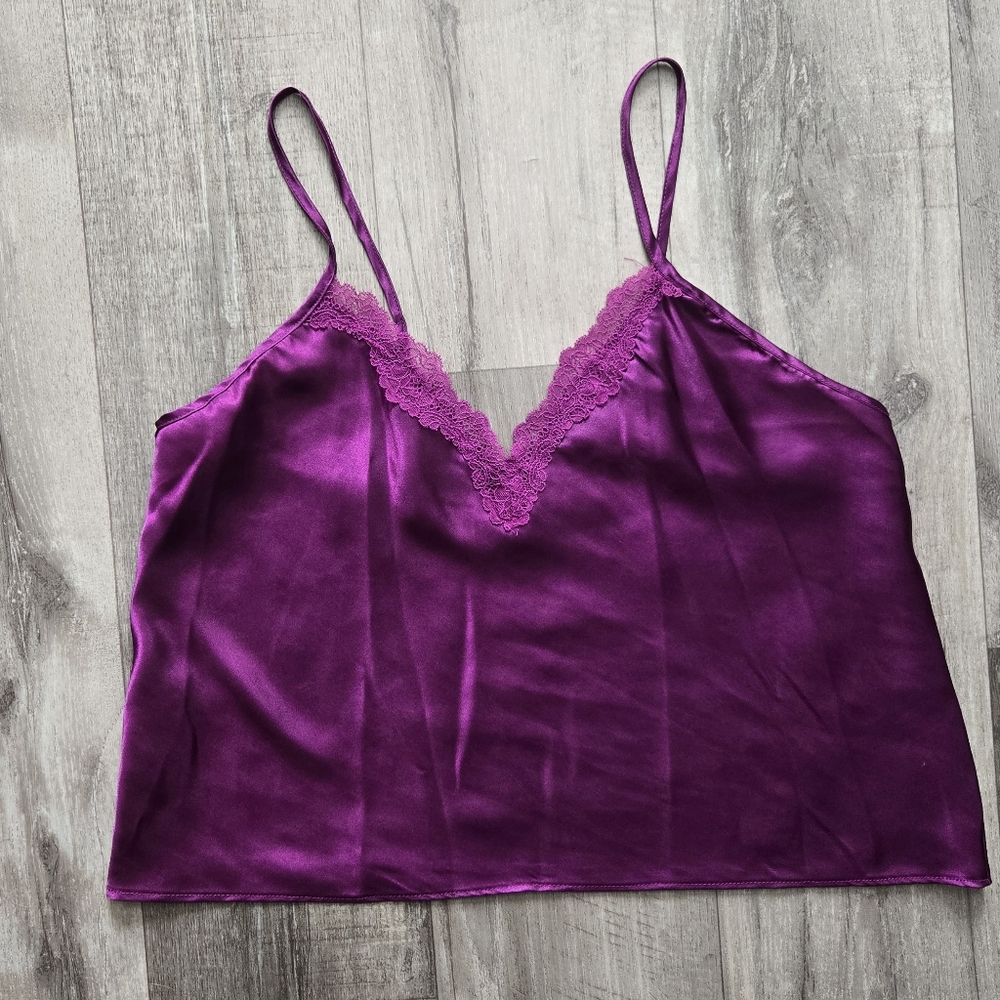 Linea Donatella Purple Silk Tank Top